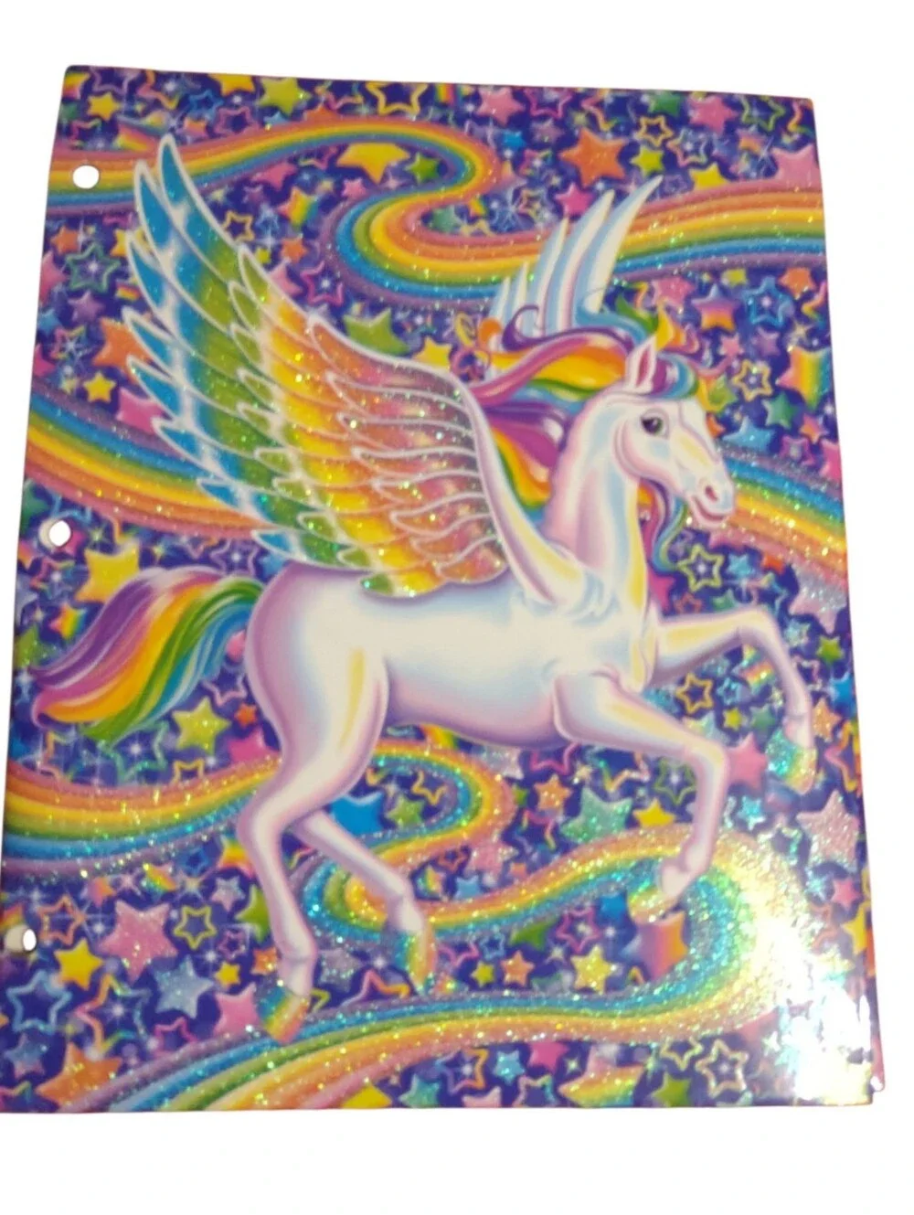 Lisa Frank Skye Unicorns Rainbow Winged Unicorn Portfolio School Folder